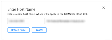 FileMaker Cloud - Enter Host Name notification