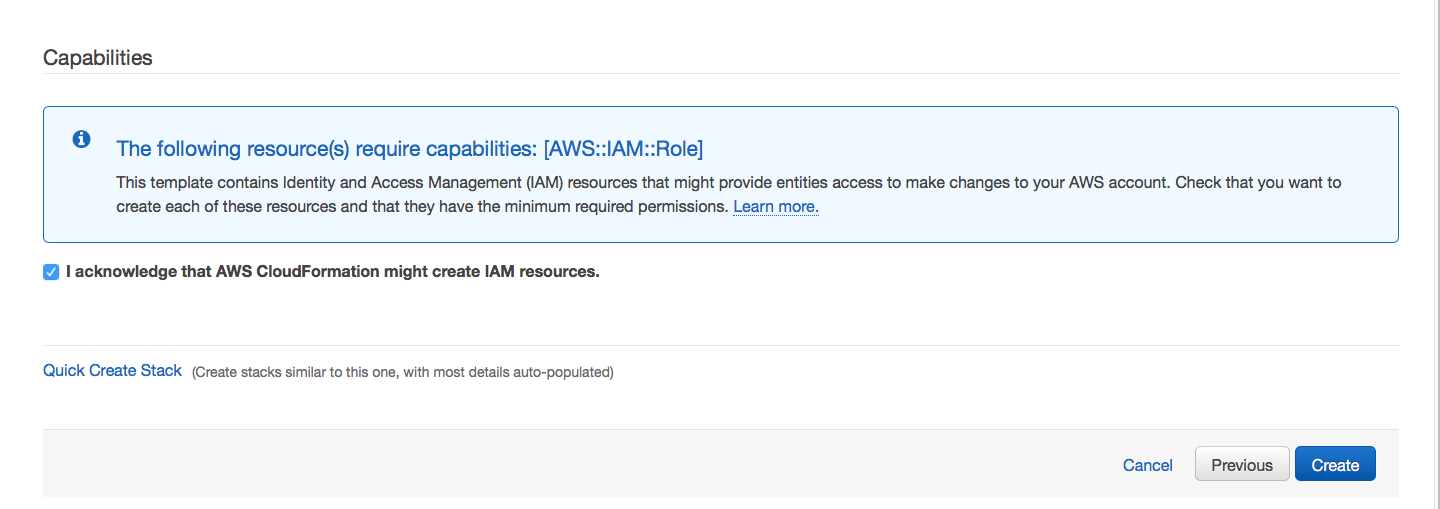 AWS Marketplace - Review Capabilities page