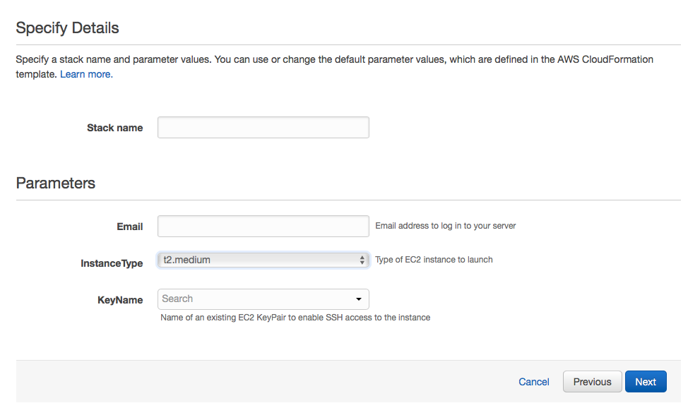 AWS Marketplace - Specify Details page