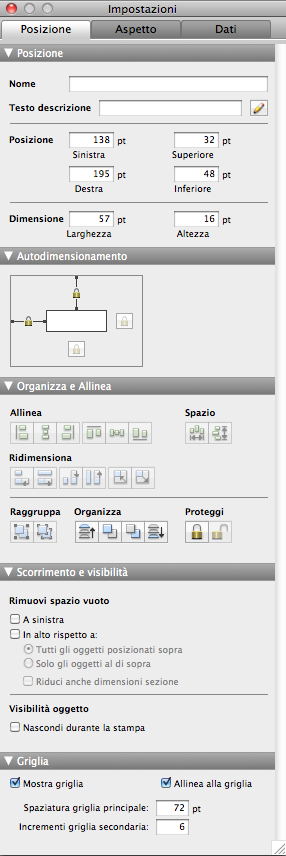 Finestra Impostazioni