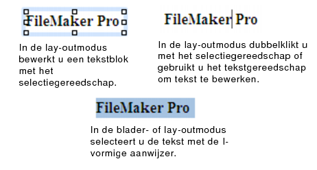 Voorbeeld van selecteren van tekst