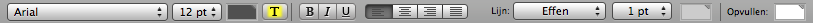Opmaakbalk in de lay-outmodus in Mac OS