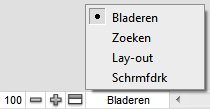 Venstermenu voor modi