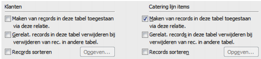 Deel van het dialoogvenster Relatie bewerken waarin de optie Maken van records in deze tabel toegestaan via deze relatie is geselecteerd