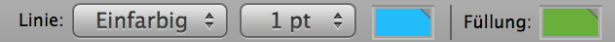 Linien- und Füllsteuerungen in der Formatierungsleiste