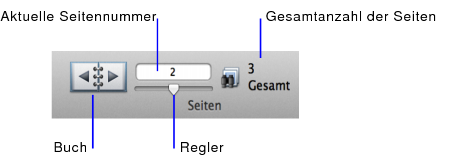 Navigationssteuerelemente im Seitenansichtsmodus