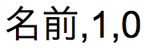 Feldname in japanischer Zeichenfolge, LeerzeichenBehandlung-Parameter 1 (wahr) und TrimmStil-Parameter 0