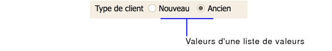 Rubriques présentant des cercles d'option