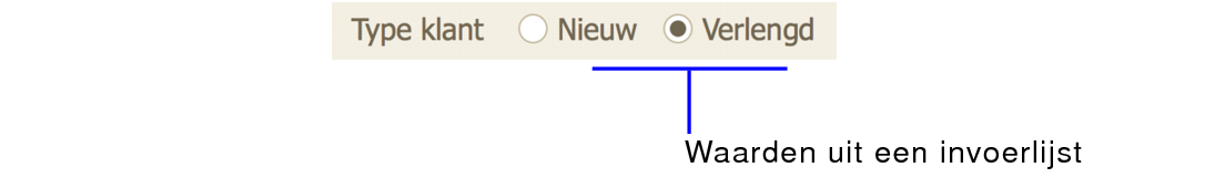 Veld dat keuzerondjes weergeeft