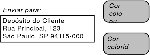 Exemplos de texto de layout truncado