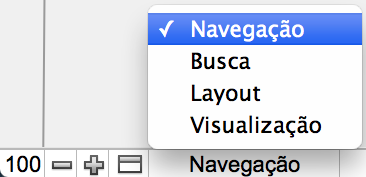 Menu pop-up Modo