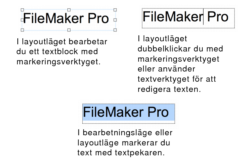 Exempel på textmarkering
