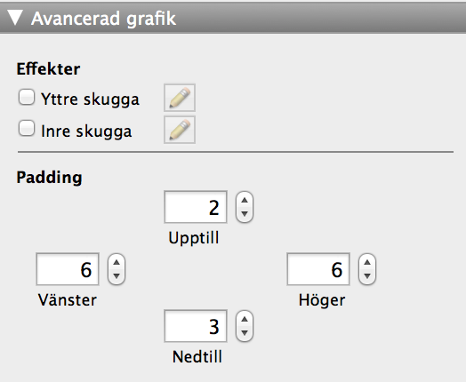 Området Avancerad grafik i Granskaren