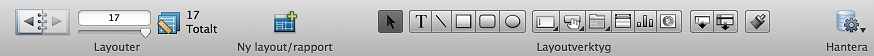 Statuslist i Layoutläge i Mac OS