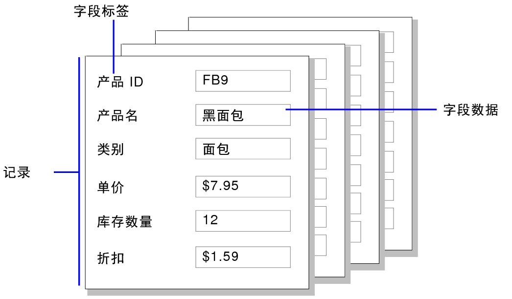 记录与字段数据与字段标签示例