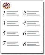 Page showing two columns of records ordered across rows first