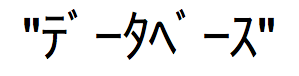 半角（1 バイト）のカタカナで記述された日本語のテキスト文字列