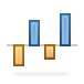 Pictogram voor positieve/negatieve kolomgrafiek