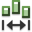 Botão Distribuir horizontalmente