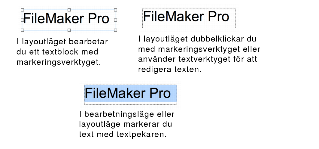Exempel på textmarkering