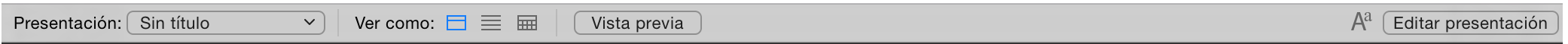 Barra de formato en el modo Presentación OS X