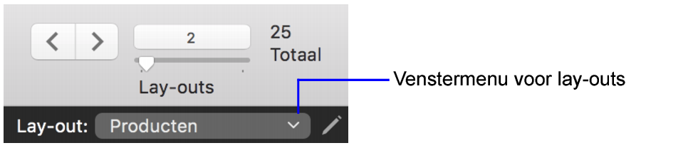Venstermenu voor lay-outs