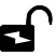 Pictogram van open hangslot