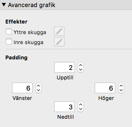 Området Avancerad grafik i Granskaren