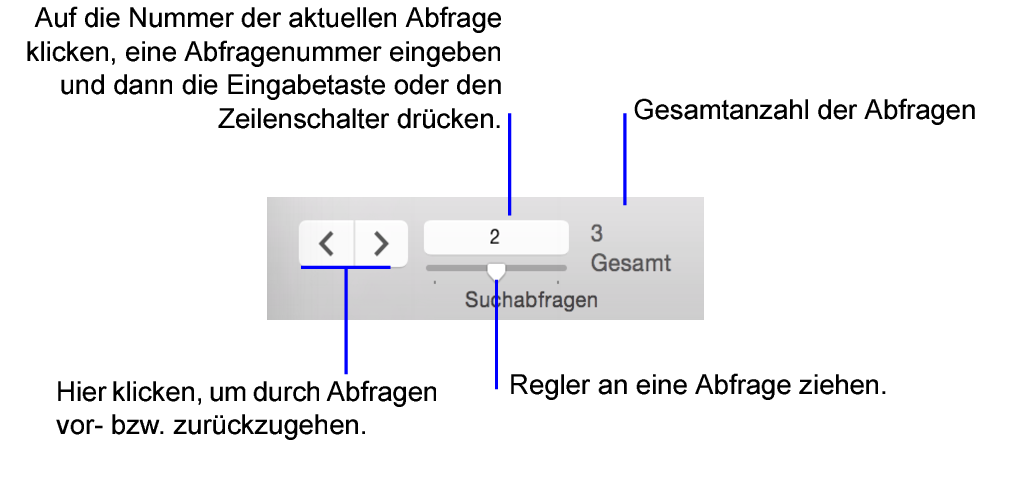 Navigationssteuerungen im Suchenmodus