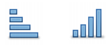 Column chart and bar chart icons