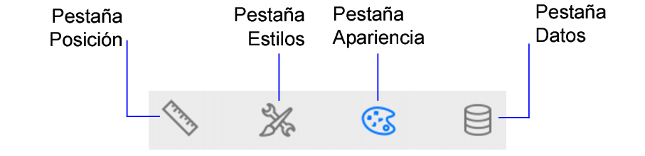 Iconos de las pestañas del Inspector