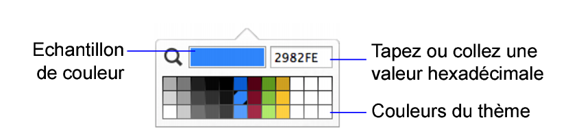 Couleurs du thème dans la palette de couleurs