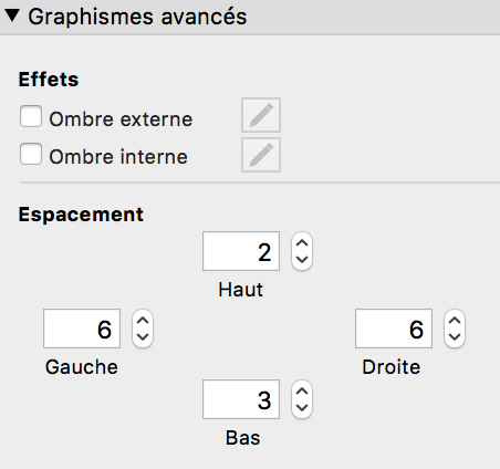 Zone Graphique avancé de l'Inspecteur