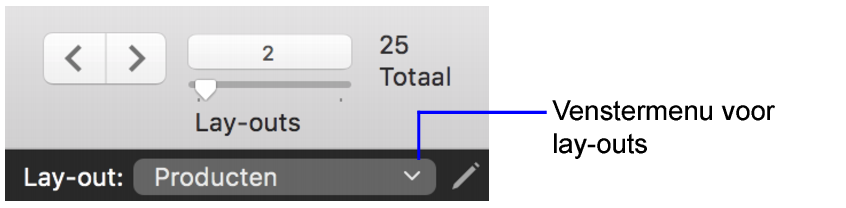 Venstermenu voor lay-outs