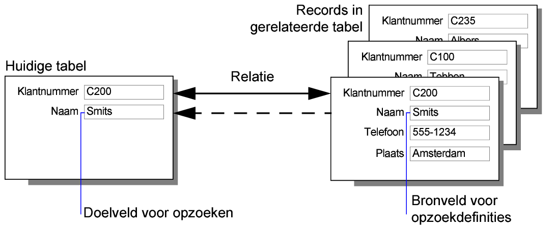 Verschil tussen gegevens die dynamisch worden weergegeven en statisch gekopieerd