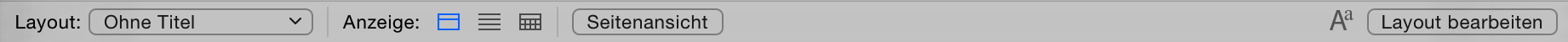 Formatierungsleiste im Layoutmodus unter macOS