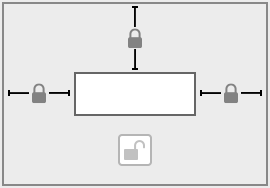 Left, top, and right anchors selected in the Inspector