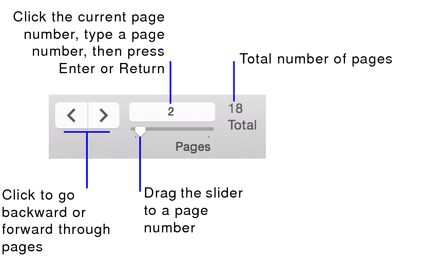 Navigation controls in Preview mode