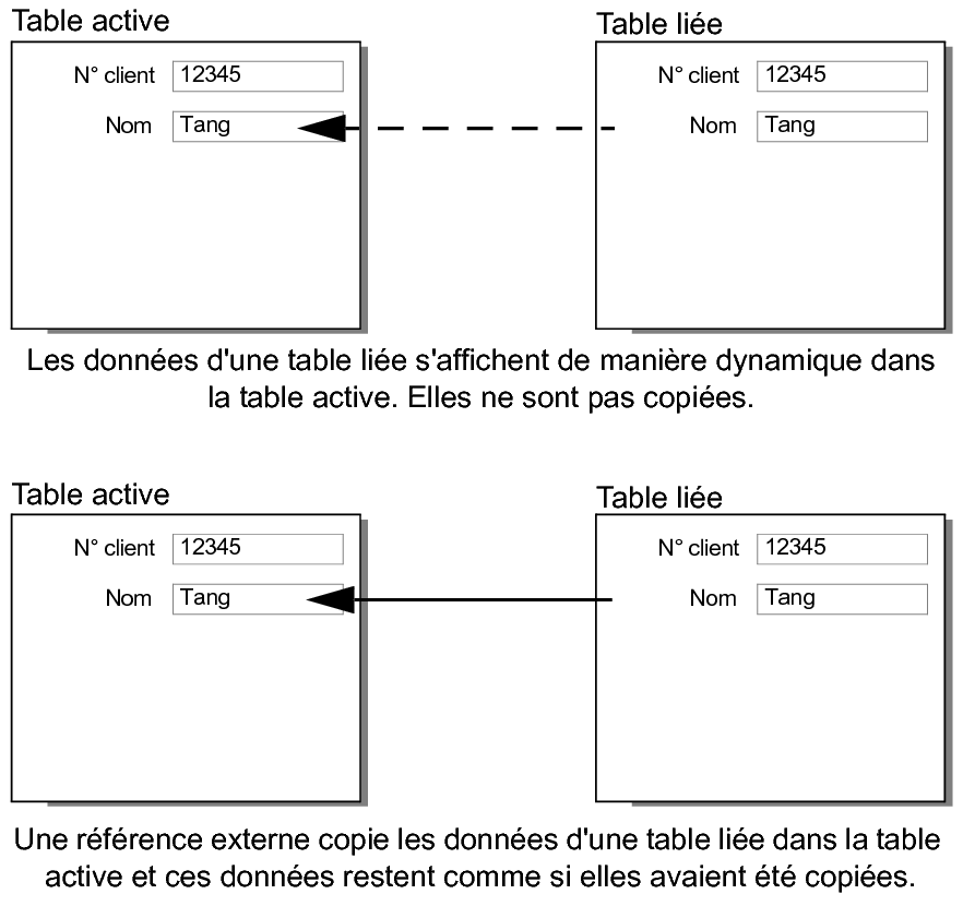 Différence entre les données affichées de manière dynamique et celles copiées de manière statique