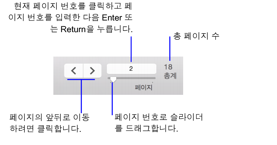 미리보기 모드에서 탐색 제어