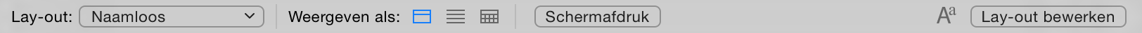 Opmaakbalk in de modus Lay-out in macOS