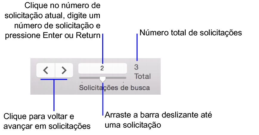 Controles de navegação no Modo de busca