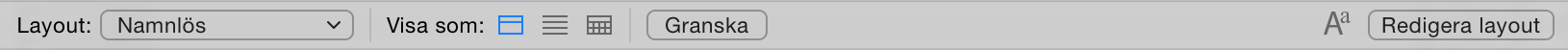 Formateringslisten i Layoutläge i macOS