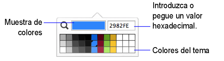 Colores del tema de la paleta de colores