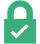 Closed lock icon with a check mark verified