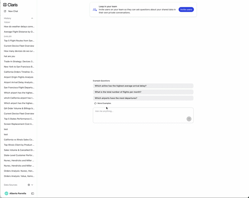 Dynamic example questions