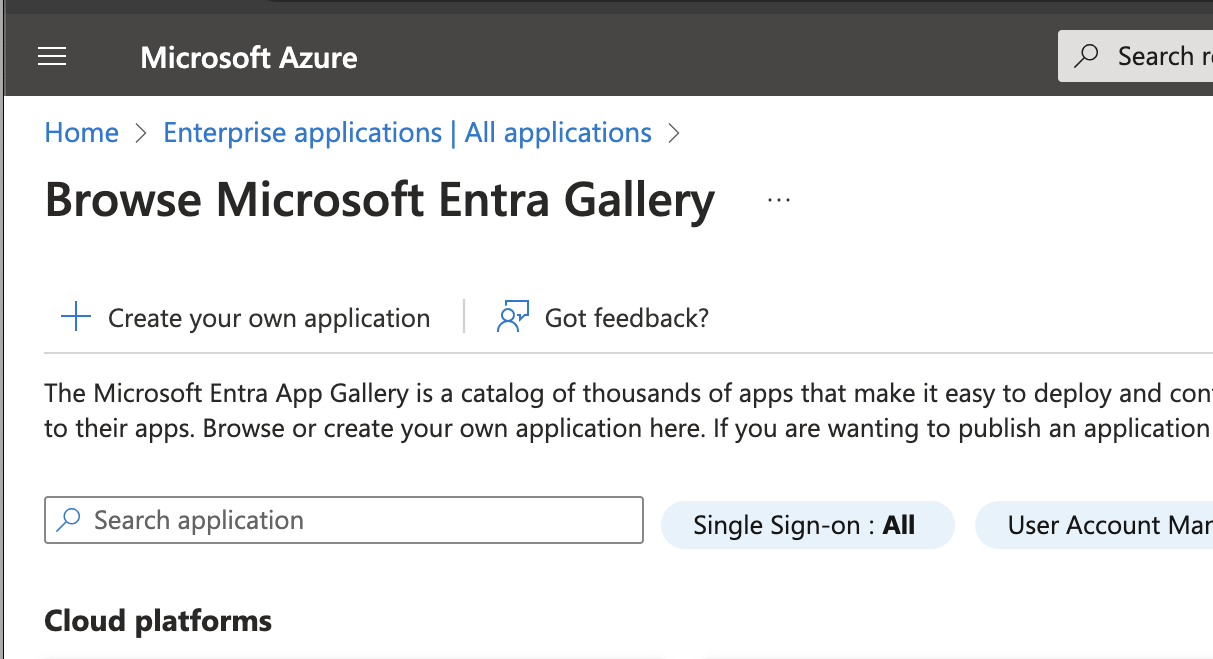 Microsoft Azure, aplicaciones empresariales, crear aplicación propia