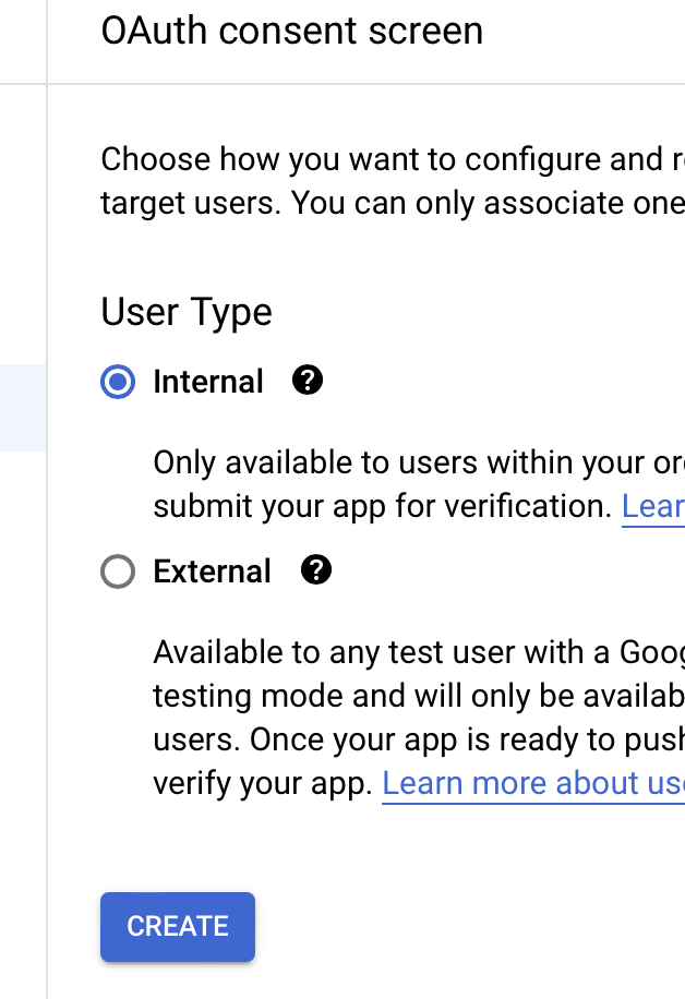 Google Workspace OIDC, écran de consentement OAuth, interne