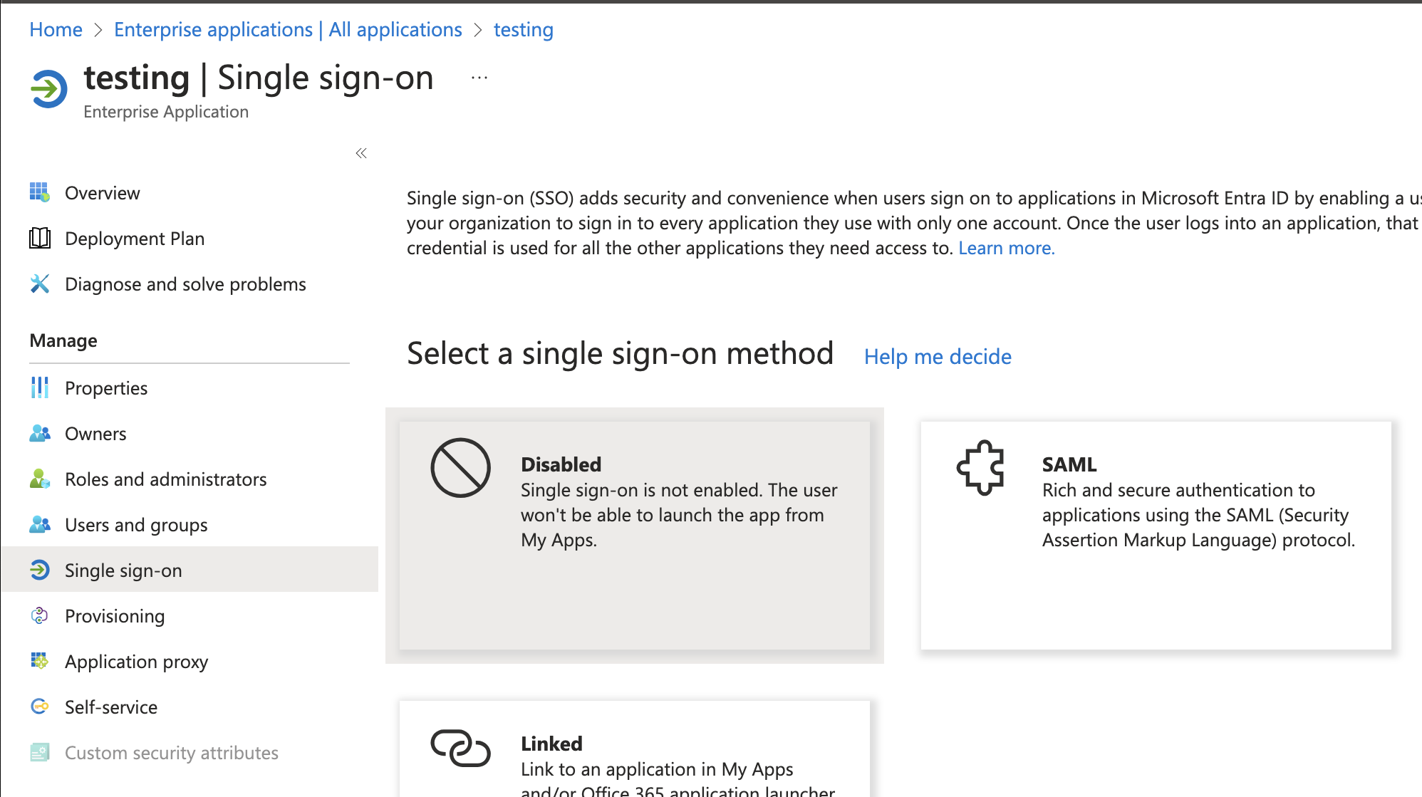 Microsoft Azure, authentification unique, SAML