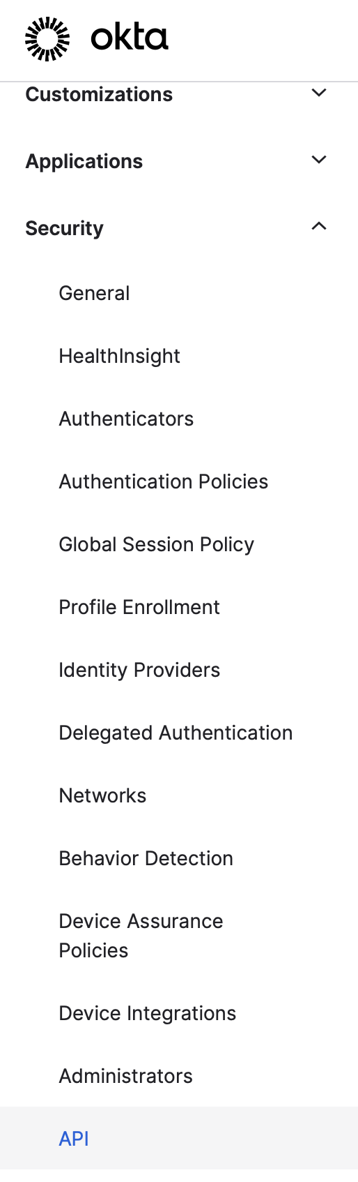 Okta, sécurité, API